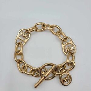 Michael Kors Logo Gold Tone Toggle Bracelet